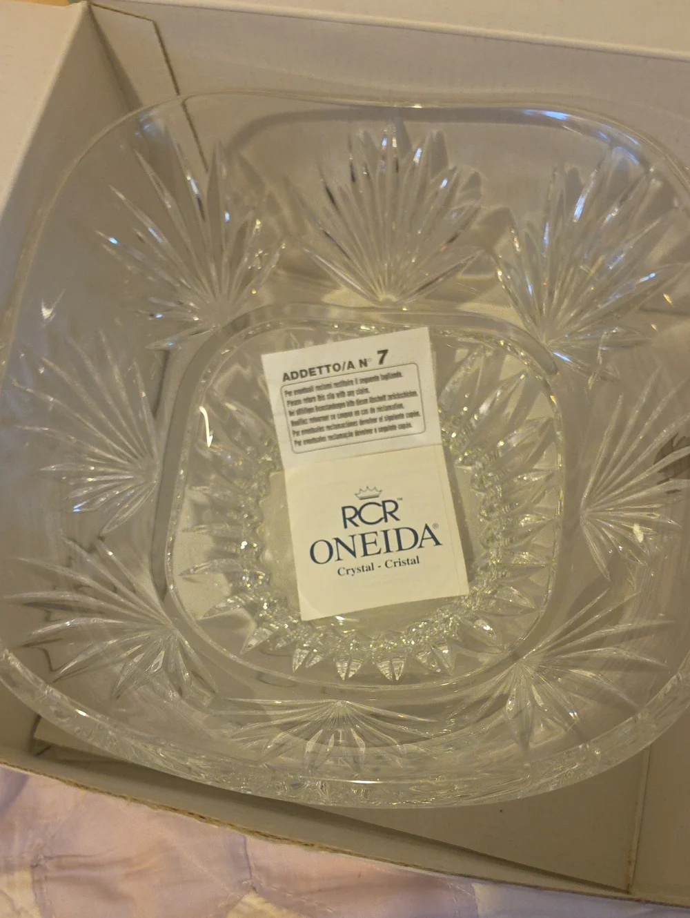 RCR Oneida Crystal Box with crystal bowl